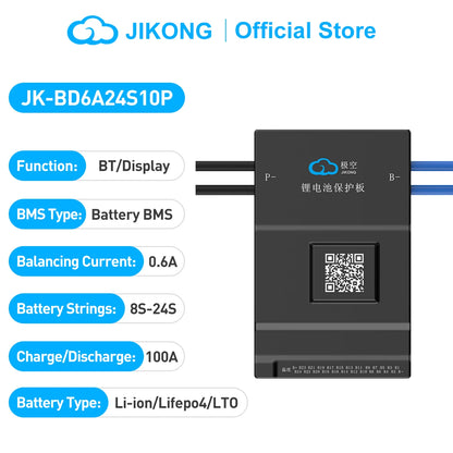 JIKONG JK BMS 4S 8S 12V 24V BMS 4S Lifepo4 40A - 300A Smart Active Balancer BMS 8s 24v lifepo4 Li-Ion Lto