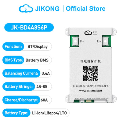 JIKONG JK BMS 4S 8S 12V 24V BMS 4S Lifepo4 40A - 300A Smart Active Balancer BMS 8s 24v lifepo4 Li-Ion Lto
