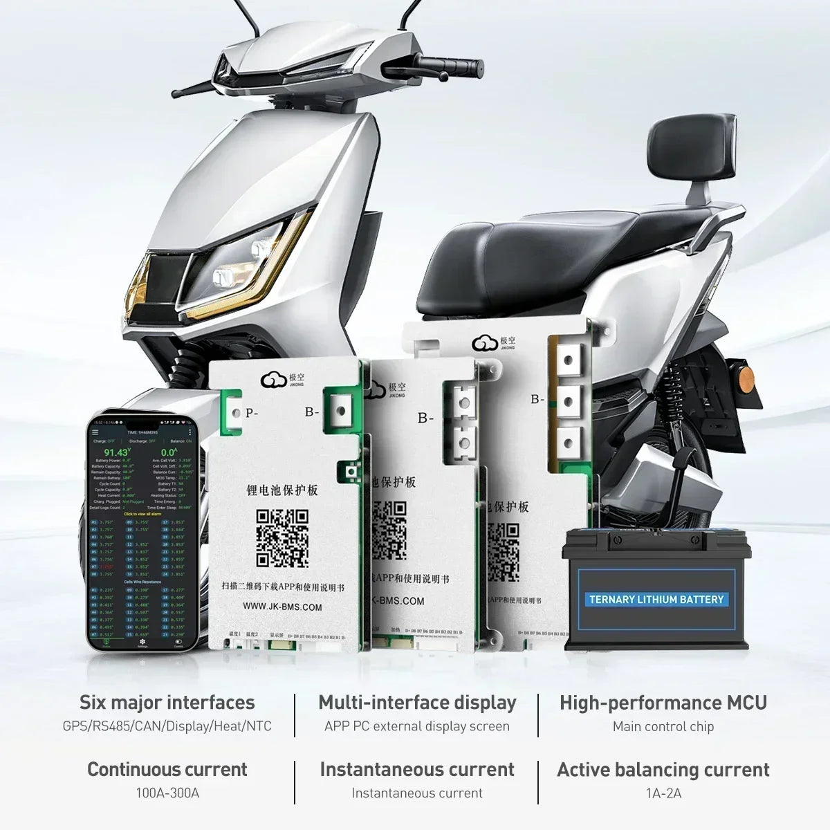 JIKONG BMS JK-BD4A8S4P JK-BD4A8S6P Lifepo4 Li-Ion Lto Battery Active Balancer Smart BMS 4S/8S 12V/24V 40A 60A