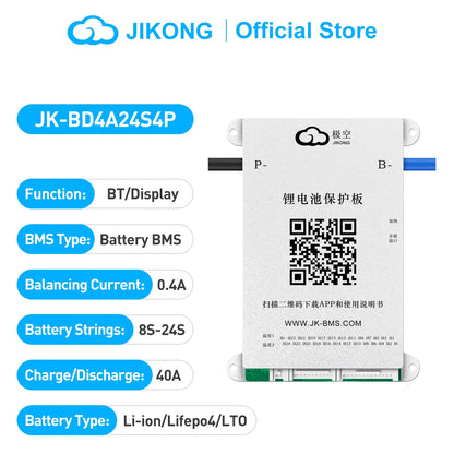 JIKONG Lifepo4 Li-Ion Lto Battery 100A  200A 300A  Active Balancer Smart BMS 4S 5S 6S 7S 8S 12V 24V Active Balance Current1A 2A